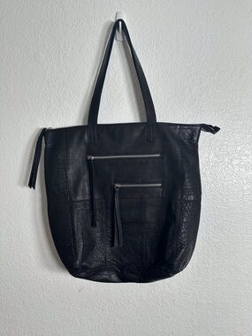 Day & Mood Black Pebble Leather Heather Tote